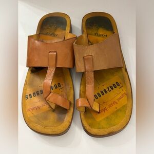 Forte Vero Cuoio Men Italian Leather Sandals Size 45